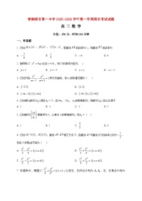 2025-2026学年宁夏回族自治区吴忠市青铜峡市第一中学高二上册1月期末考试数学试卷（空白卷）