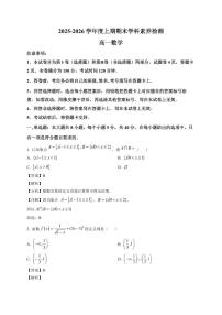2025~2026学年四川省凉山州西昌市高一上册期末学科素养检测数学试卷（含解析）