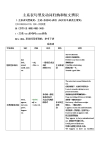 高三英语一轮复习---主系表句型及动词归纳和短文辨识学案