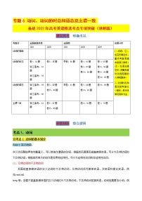 专题6 动词、动词时态和语态及主谓一致 （讲解版）-备战2022年高考英语精选考点专项突破学案