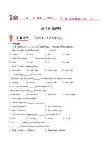练习09 强调句-2021-2022学年【补习教材·寒假作业】高二英语(牛津译林版)