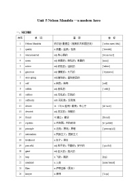 Unit 5 Nelson Mandela-2022年高考英语一轮复习教材词汇通关（人教新课标）