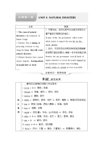 人教版高考英语一轮总复习必修第1册 UNIT 4 NATURAL DISASTERS课时学案