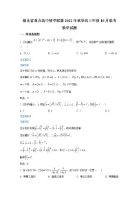 湖北省重点高中智学联盟2022-2023学年高三数学上学期10月联考试卷（Word版附解析）