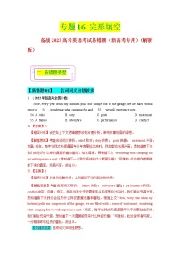 2023年高考英语二轮复习易错题精选（新高考专用）16完形填空（Word版附解析）