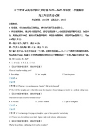 2022-2023学年辽宁省重点高中沈阳市郊联体高三上学期期中考试英语试题（解析版）