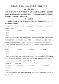 2022-2023学年广东省深圳市龙岗区龙城高级中学高一上学期期中考试英语试题（解析版）