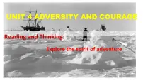 高中英语人教版 (2019)选择性必修 第三册Unit 4 Adversity and Course评课课件ppt