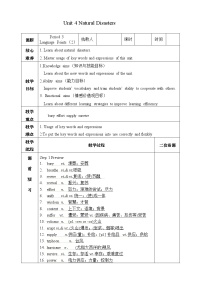 人教版 (2019)必修 第一册Unit 4 Natural disasters教学设计及反思