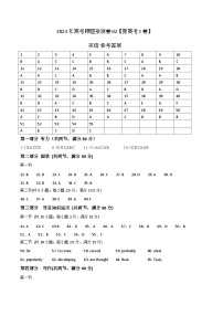 2023年高考押题预测卷02（新高考Ⅰ卷）-英语（参考答案）