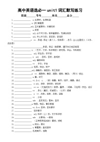 英语选择性必修 第一册Unit 1 People of Achievement达标测试