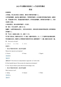 2023届安徽省名校高三下学期4月适应性测试英语试题 Word版含解析