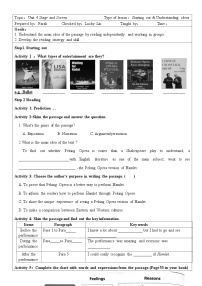 必修 第二册Unit 4 Stage and screen学案