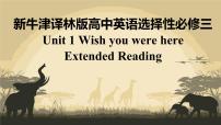 高中英语牛津译林版 (2019)选择性必修 第三册Unit 1 Wish you were hereExtended reading说课ppt课件