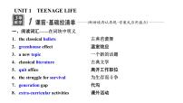 2024届高考英语一轮复习必修第一册UNIT1 TEENAGE LIFE课件