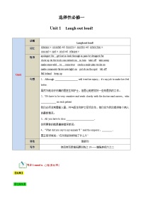 【期中知识点归纳】（外研版2019）2023-2024学年高二上英语 选择性必修一unit1 laugh out aloud 讲义