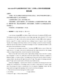 2023-2024学年山西省朔州市怀仁市高二上学期11月期中英语质量检测模拟试题（含解析）