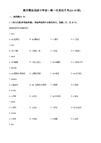 2023-2024学年广东省潮州市暨实高级中学高一9月月考英语试题（16-19班）含答案