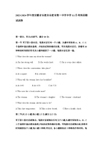 2023-2024学年度安徽省合肥市合肥市第一中学中学高二上学期11月考英语测试试卷含答案