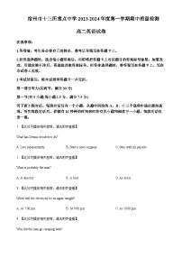 2023-2024学年安徽省宿州市省、市示范高中高二上学期期中考试英语试题含答案+听力