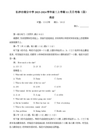 2023-2024学年湖南省长沙市部分中学高三上学期11月月考卷（四）英语试题含解析