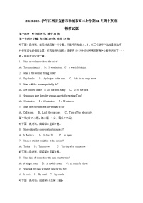 2023-2024学年江西省宜春市丰城市高二上册11月期中英语测试卷（附答案）