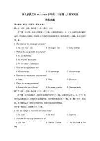 湖北省武汉市2023-2024学年高二上学期1月期末英语模拟试题（含答案）