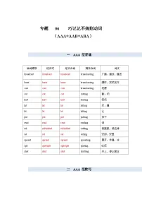 专题06 巧记不规则动词（AAA+AAB+ABA型）-备考2024年高考英语单词变形速记精练（解析版）