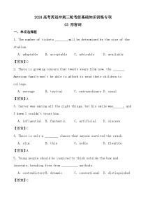 2024高考英语冲刺三轮考前基础知识训练专项03 形容词