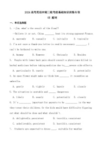 2024高考英语冲刺三轮考前基础知识训练专项05 副词