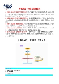 最新高考英语一轮复习【讲通练透】 第26讲 应用文写作之申请信（讲通）