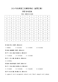 2024年高考第二次模拟考试卷：英语（全国卷 01）（参考答案）