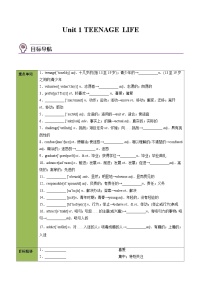 高中英语人教版 (2019)必修 第一册Unit 1 Teenage life优质学案设计