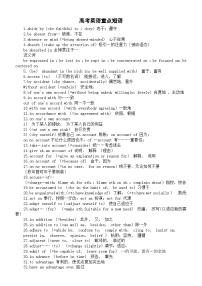 高中英语2024届高考重点短语汇总（共600个，各个题型都在考）