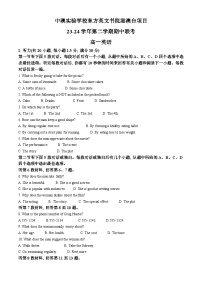 广东省深圳市宝安区桃源居中澳实验学校2023-2024学年高一下学期期中考试英语试卷