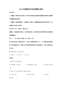 2024年湖南高考英语真题及答案