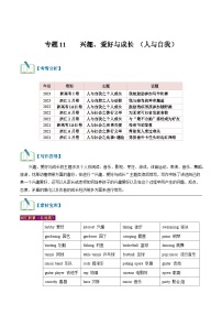 专题11 兴趣、爱好与成长（读后续写话题之人与自我 ）（教师版+学生版）-2024新高考英语满分作文读后续写