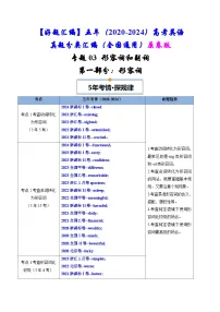 专题03 形容词和副词-五年（2020-2024）高考英语真题分类汇编（全国通用）（原卷版+解析版）