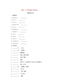 2025版高考英语全程一轮复习基础过关练习必修第一册Unit4Friendsforever外研版