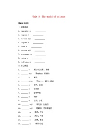 2025版高考英语全程一轮复习基础过关练习必修第三册Unit3Theworldofscience外研版