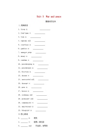2025版高考英语全程一轮复习基础过关练习选择性必修第三册Unit3Warandpeace外研版