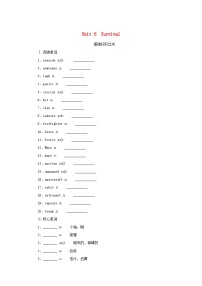 2025版高考英语全程一轮复习基础过关练习选择性必修第二册Unit6Survival外研版