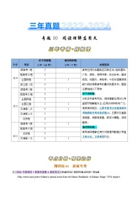 三年（2022-2024）高考英语真题分类汇编（全国通用）专题10 阅读理解应用文（原卷版）