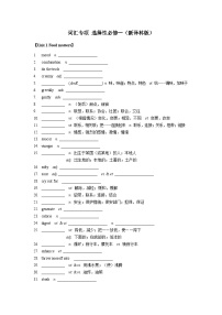 高考英语词汇专项 选择性必修一（新译林版）