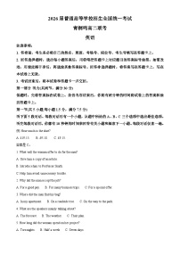 河南省青桐鸣大联考2024-2025学年高二上学期10月月考英语试卷（Word版附答案）