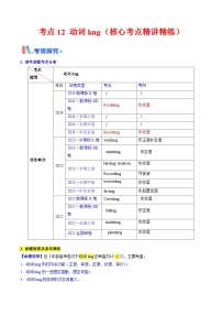 2025年高考英语考点专项突破(新高考通用)第3部分语法讲练考点12动词ing(核心考点精讲精练)(学生版+解析)