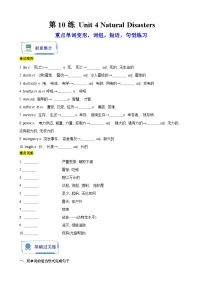 人教版 (2019)必修 第一册Unit 4 Natural disasters课时练习