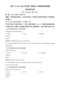 安徽省合肥市第一中学2024-2025学年高三上学期11月教学质量检测英语试卷（Word版附解析）