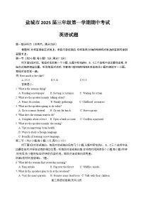 江苏省盐城市2024-2025学年高三上学期11月期中考试英语试卷（Word版附答案）