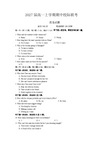 四川省眉山市东坡区东坡区2024-2025学年高一上学期11月期中联考英语试题